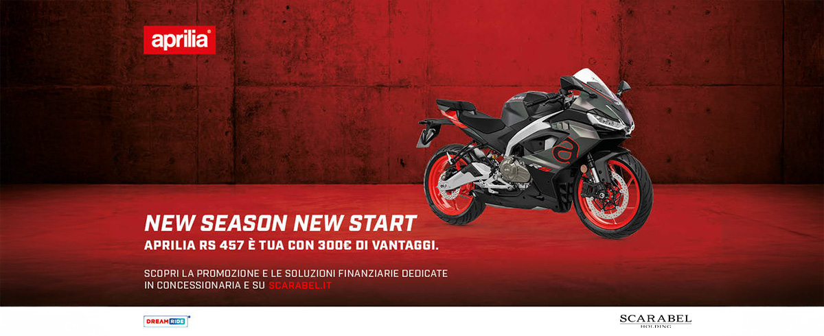 APRILIA RS 457 TUA CON 300€ DI VANTAGGI E CON DREAMRIDE GOLD E’ TUA A PARTIRE DA 3.600€