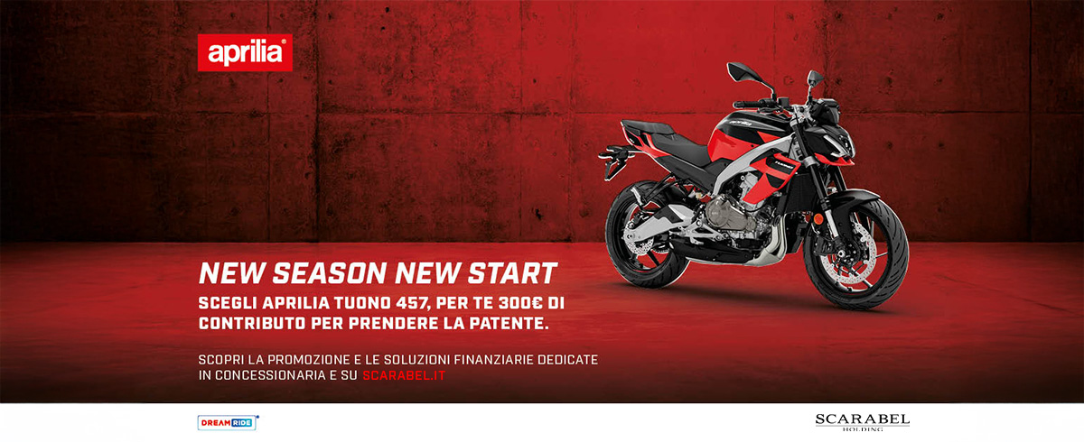 APRILIA TUONO 457 TUA CON 300€ DI CONTRIBUTO PATENTE E DREAMRIDE GOLD E' TUA DA 3.300€