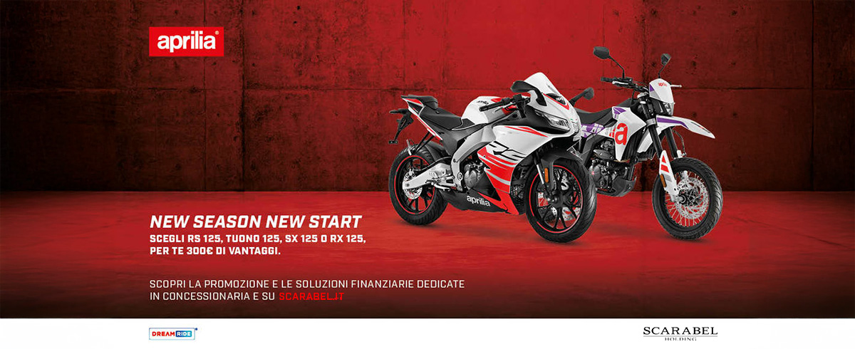 SCEGLI RS 125, TUONO 125, SX 125 O RX 125, PER TE 300€ DI VANTAGGI