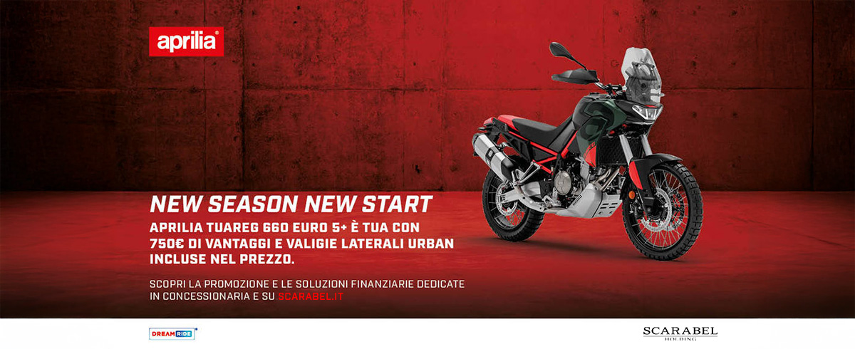 APRILIA TUAREG 660 E’ TUA CON 750€ DI VANTAGGI E VALIGIE LATERALI URBAN INCLUSE NEL PREZZO.