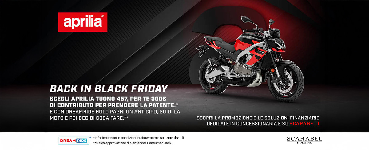 APRILIA TUONO 457 TUA CON 300€ DI CONTRIBUTO PATENTE E DREAMRIDE GOLD E' TUA DA 3.300€