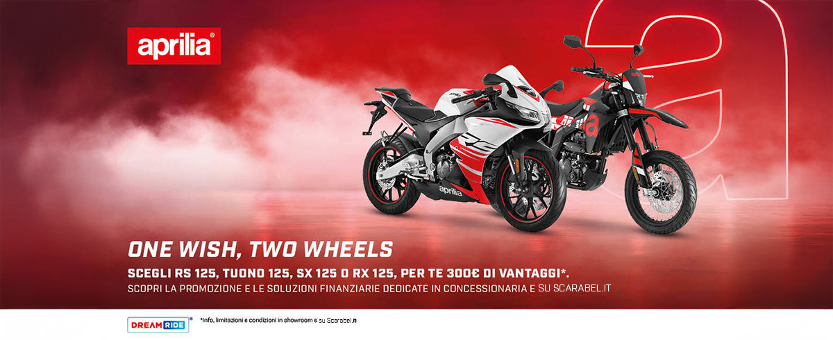 SCEGLI RS 125, TUONO 125, SX 125 O RX 125, PER TE 300€ DI VANTAGGI