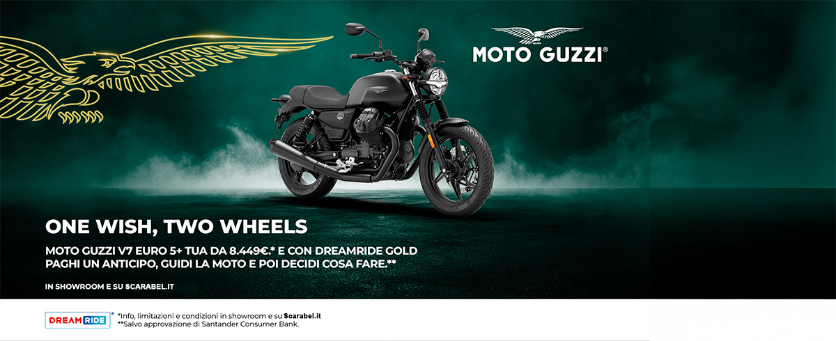 V7 TUA DA 8.449€ E CON DREAMRIDE GOLD PAGHI UN ANTICIPO, GUIDI LA MOTO E POI DECIDI COSA FARE.