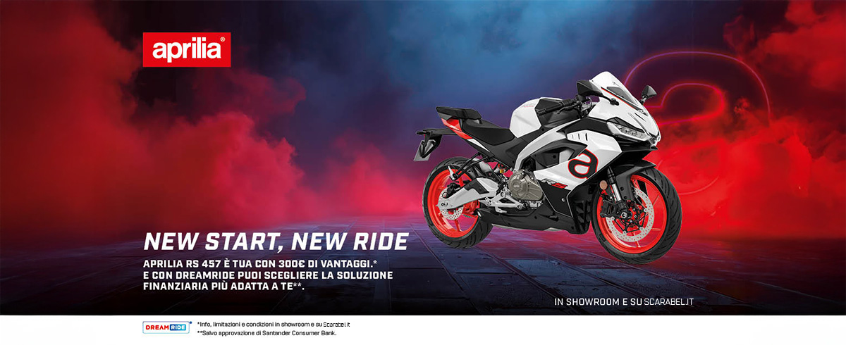 APRILIA RS 457 TUA CON 300€ DI VANTAGGI E CON DREAMRIDE GOLD E’ TUA A PARTIRE DA 3.600€