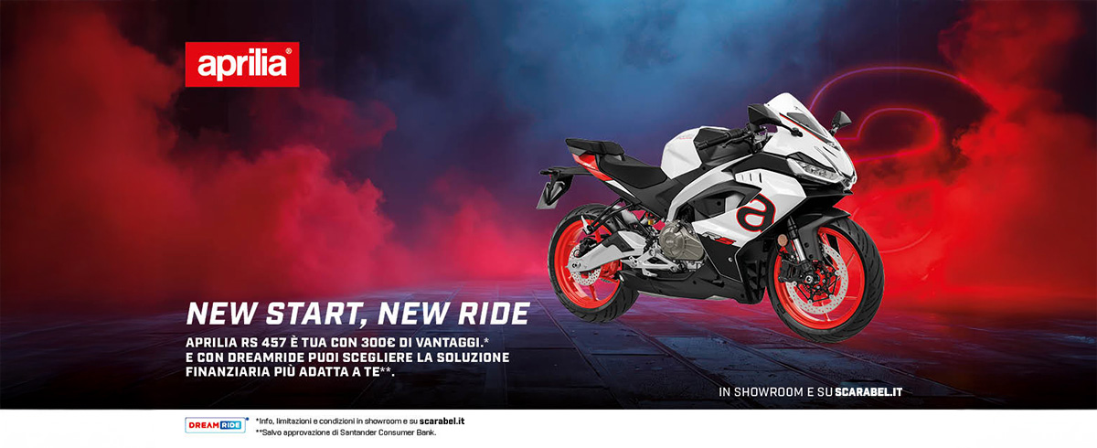 APRILIA RS 457 TUA DA 109€ AL MESE (TAN 4,98%, TAEG 7,63%) CON 300€ DI VANTAGGI